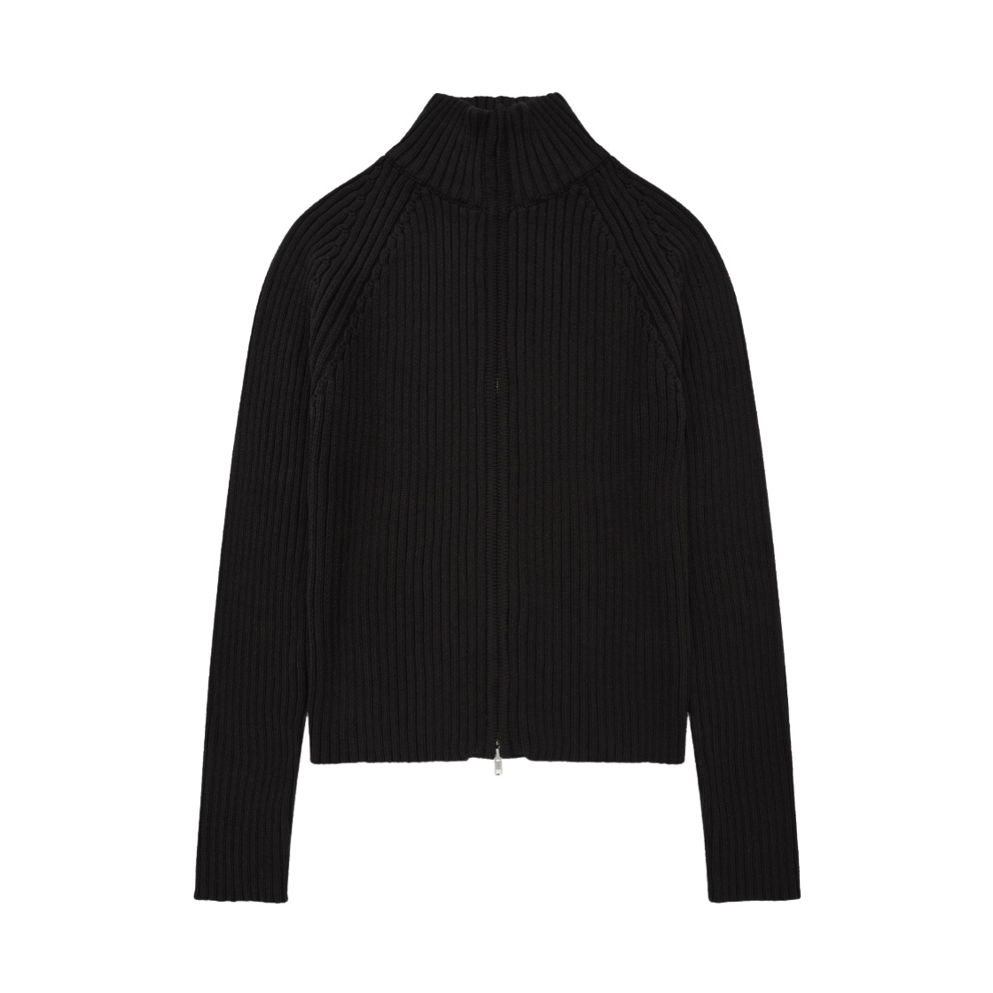 (M) 포스333 스탠드 넥 니트 집업 블랙(PHOS333 M Stand Neck Knit Zip-Up Black)
