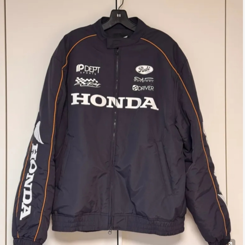 Honda Nylon Racing Blouson Jacket Navy 착용 스타일