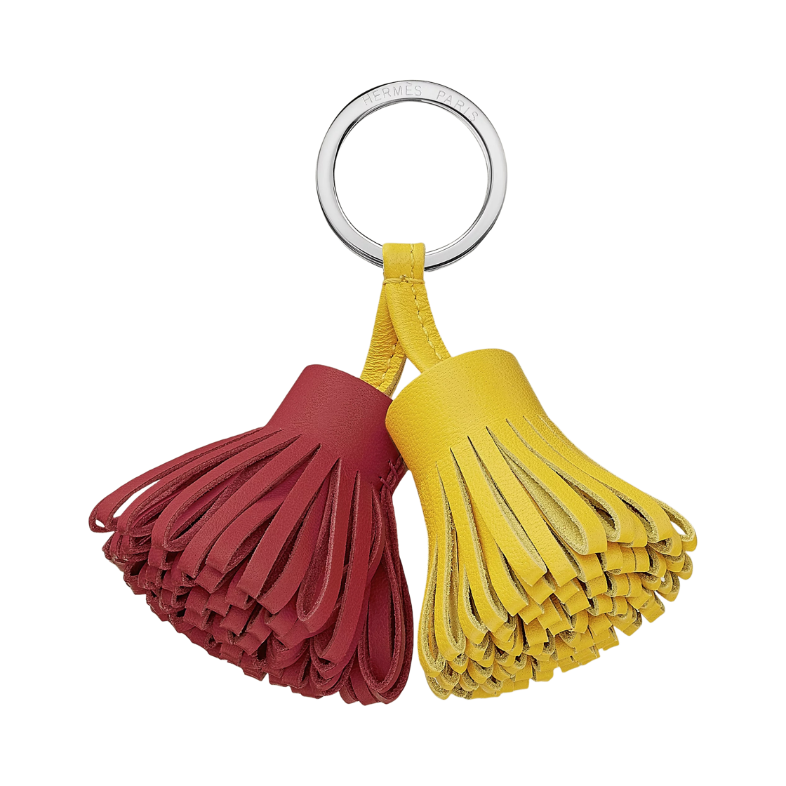 H077895CJCA Hermes Carmen Uno-Dos Keyring Milo & Lime Rouge Grenat