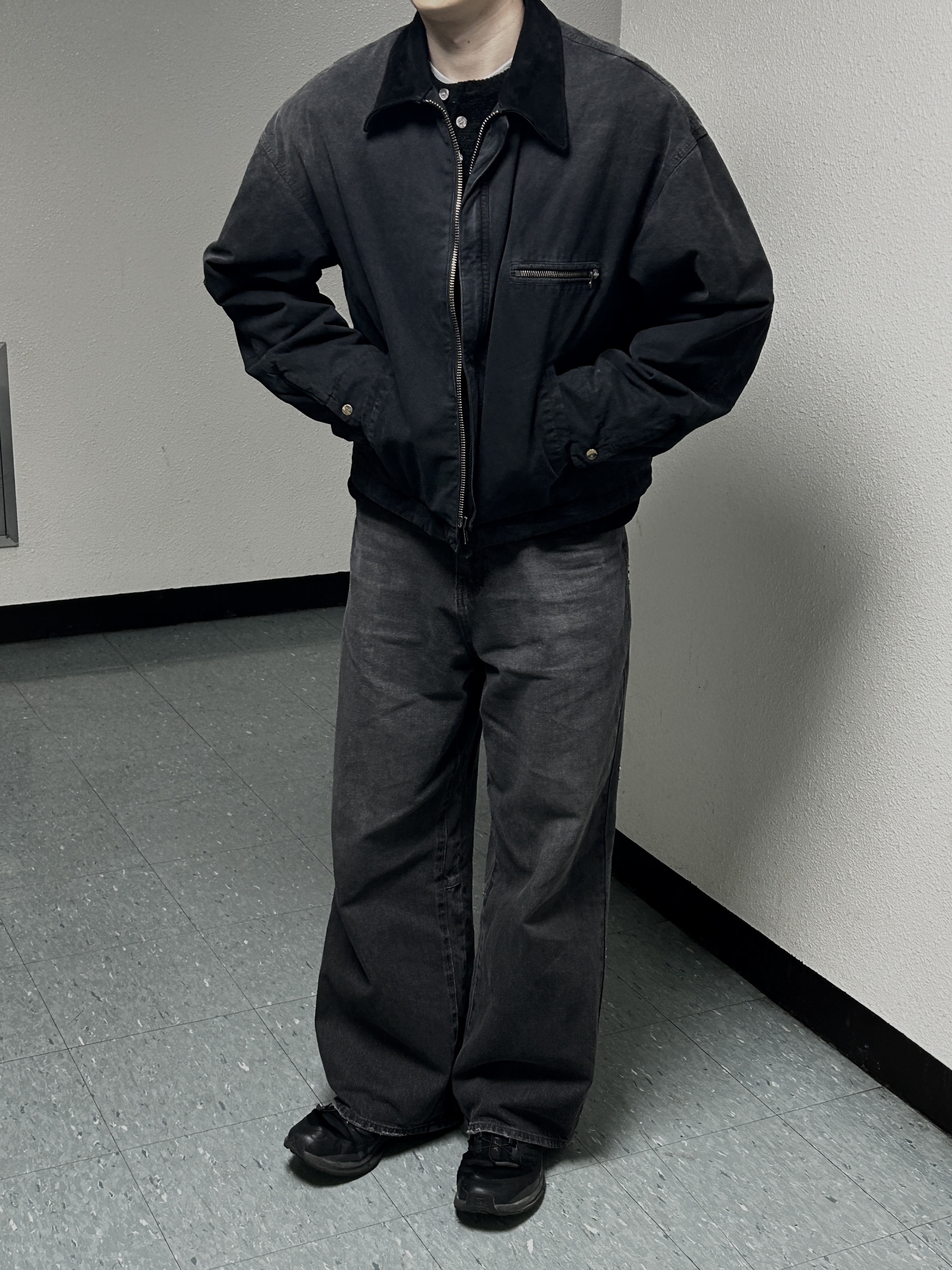 Salomon XT-Wings 2 ADV Black, Polyteru 1011 Gosima Pants Rivet Flowers Vintage Charcoal 착용 스타일