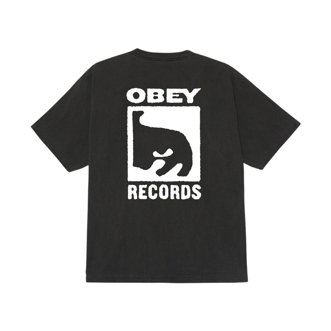 오베이 레코드 아이콘 피그먼트 티셔츠 피그먼트 더스티 블랙(Obey Records Icon Pigment T-Shirt Pigment Dusty Black) - 1