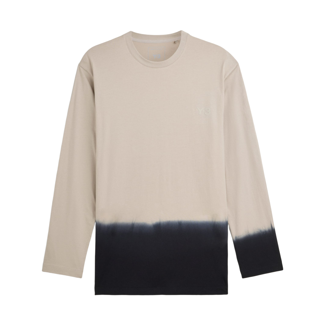 Y-3 딥드 롱슬리브 티셔츠 라이트 브라운 블랙(Y-3 Dipped Long Sleeve T-Shirt Light Brown Black) - 1