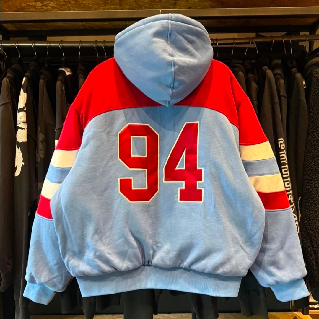 Supreme Filled Zip Up Hooded Sweatshirt Light Blue - 26SS 착용 스타일 - 2