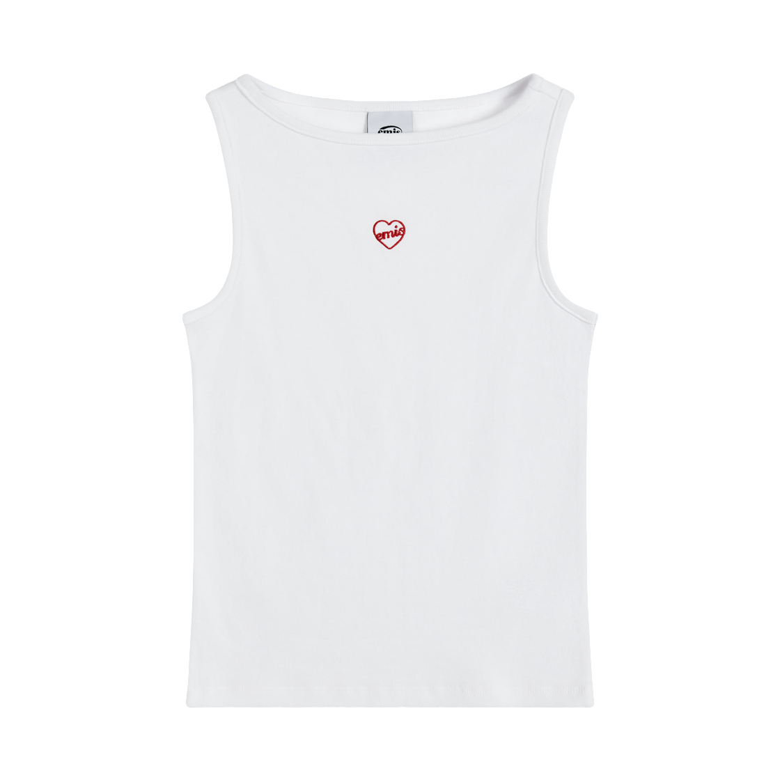 (W) 이미스 보트넥 탱크탑 화이트((W) Emis Boat Neck Tank Top White)