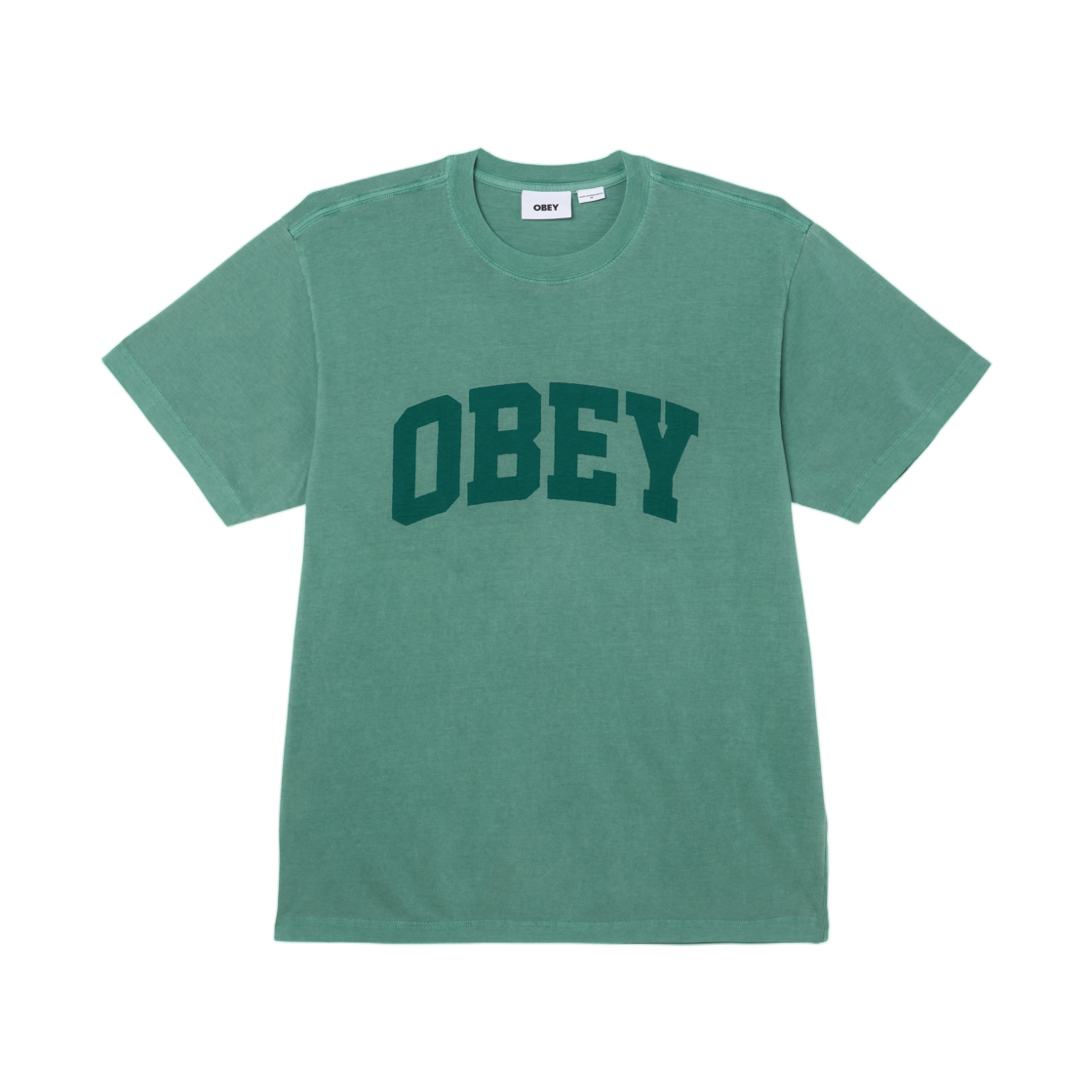 오베이 컬리지에이트 피그먼트 티셔츠 피그먼트 레인 포레스트(Obey Collegiate Pigment T-Shirt Pigment Rain Forest)