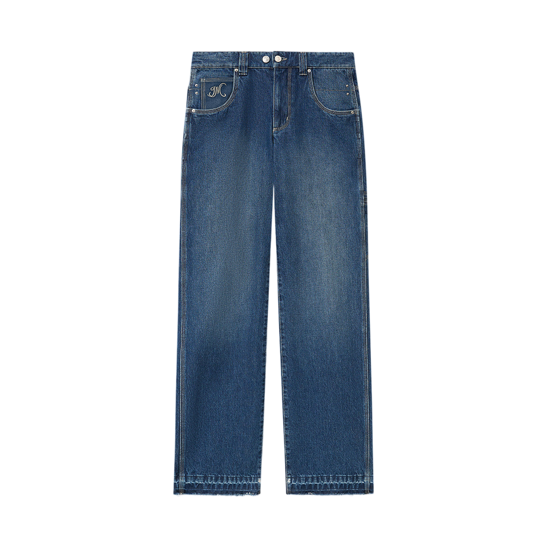 PA0625FA-D1H01I-30BU (W) Isabel Marant Jeyda Topstitched Denim Jeans Blue - 26SS