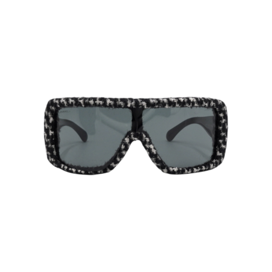 샤넬 71367 블랙 화이트 트위드 CC 자수로고 쉴드 선글라스aa61927(Chanel 71367 Black and White Tweed CC Logo Shield Sunglasses) - 1