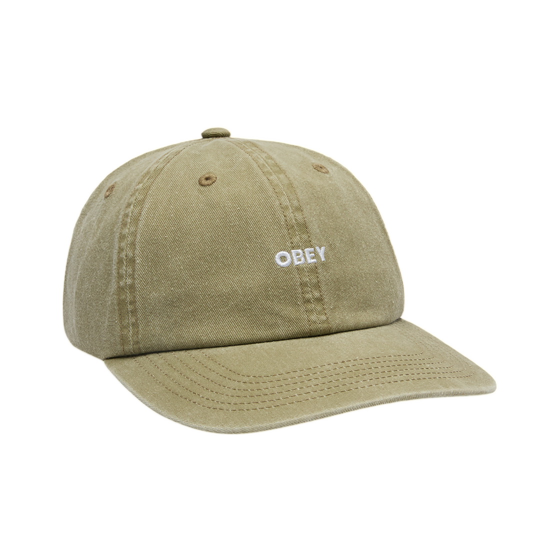 100580418 Obey Pigment Bold 6 Panel Strapback Pigment Khaki