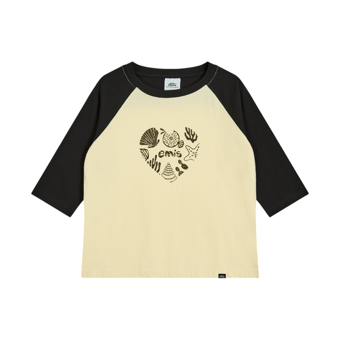 (W) 이미스 코스탈 래글런 티셔츠 옐로우((W) Emis Coastal Raglan T-Shirt Yellow) - 1