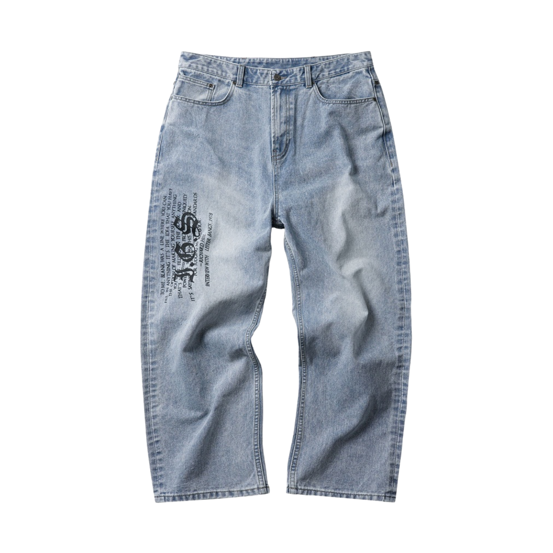 IG26SBT010LB INSANE GARAGE Insane Lettering Denim Pants_Light Blue
