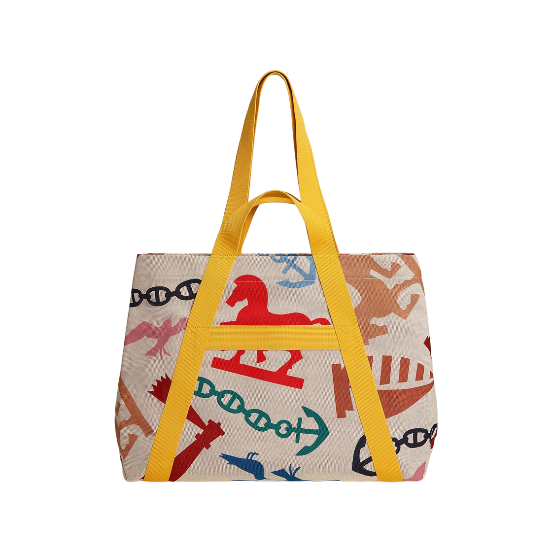 H103962M01 Hermes Picto De Plage Beach Bag Canvas & Rose Caban Rouge