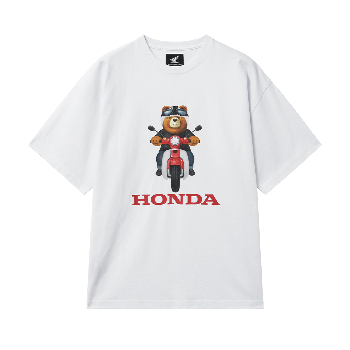 HGM1SS328BWH Honda Super Cub Ride Bear Short Sleeve White