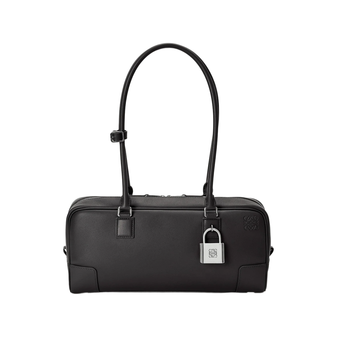 로에베 아마조나 31 크롭 백 샤이니 카프스킨 블랙 실버(Loewe Amazona 31 Cropped Bag Shiny Calfskin Black Silver)