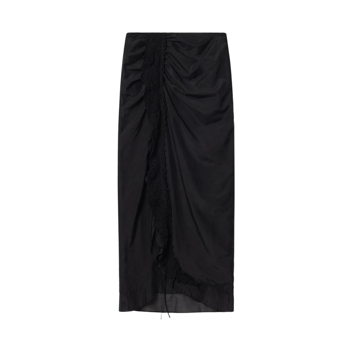 (W) 이자벨 마랑 벨리나 롱 슬릿 코튼 앤 실크 스커트 블랙 - 26SS((W) Isabel Marant Velina Long Slit Cotton and Silk Skirt Black - 26SS) - 1