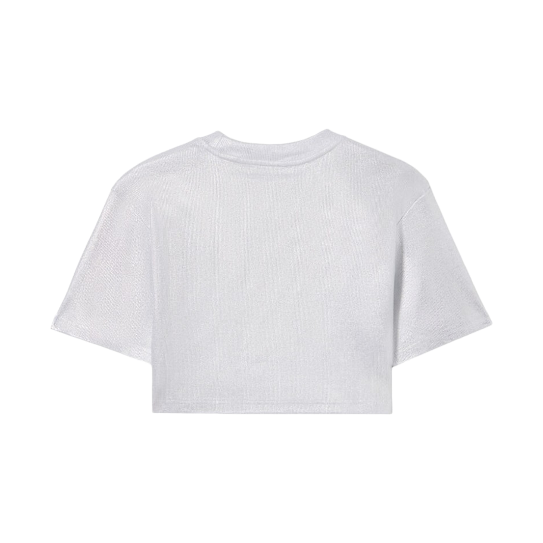 (W) 오프화이트 오프 코티드 립 크롭 티셔츠 실버 화이트((W) Off-White Off Coated Rib Cropped T-Shirt Silver White) - 2