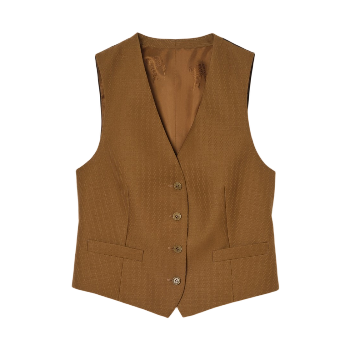 8126169 Burberry Wool Mohair Waistcoat Hazelnut Brown