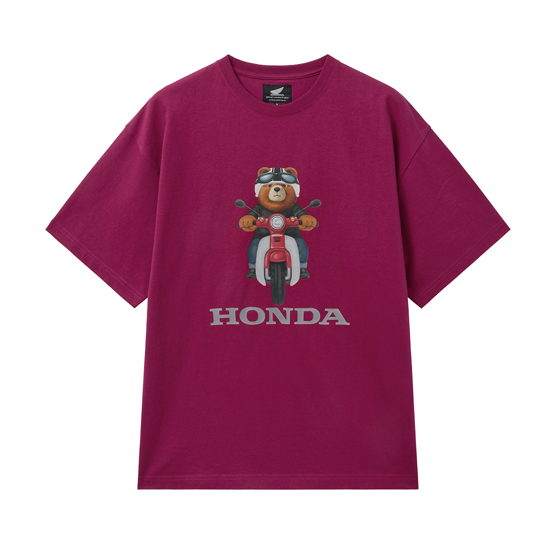 HGM1SS328BRD Honda Super Cub Ride Bear Short Sleeve Red