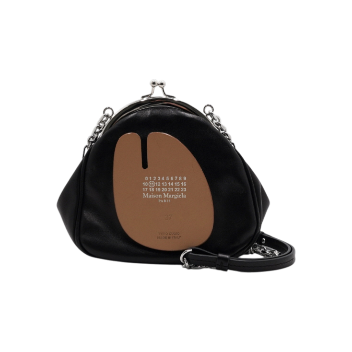 메종 마르지엘라 S56WG0114 블랙 레더 타비 프레임 코인 체인 숄더백 겸 크로스백aa61956(Maison Margiela Black Leather Tabi Frame Coin Chain Shoulder and Crossbody Bag)