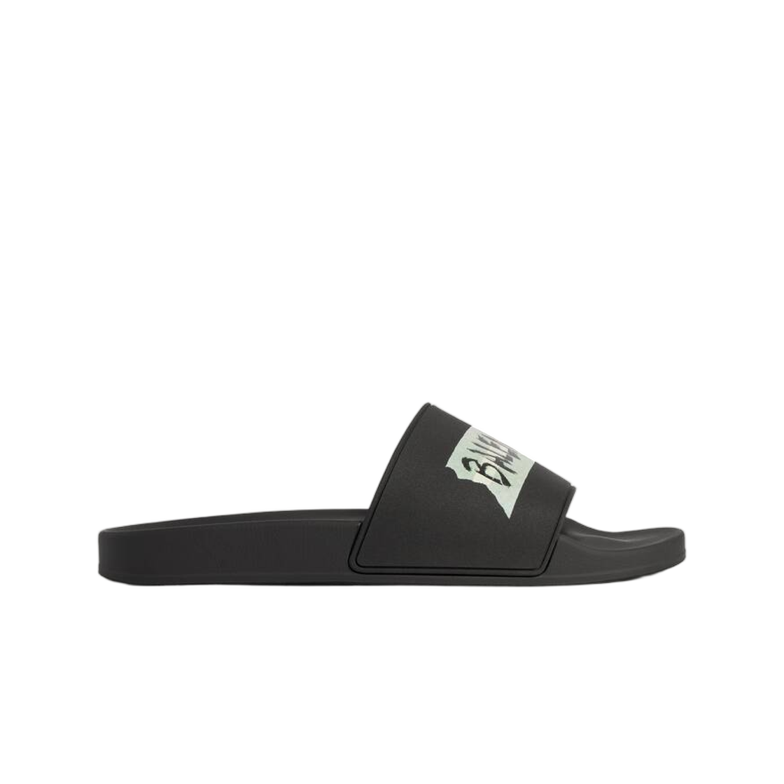 689031W0FPC1090 Balenciaga Pool Slide Sandal In Black White