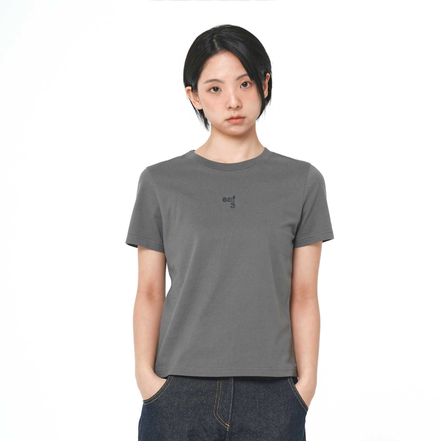 사파리스팟 1/2 베이직 미니 사파리 티셔츠 차콜(Safarispot 1/2 Basic Mini Safari T-Shirt Charcoal) - 3