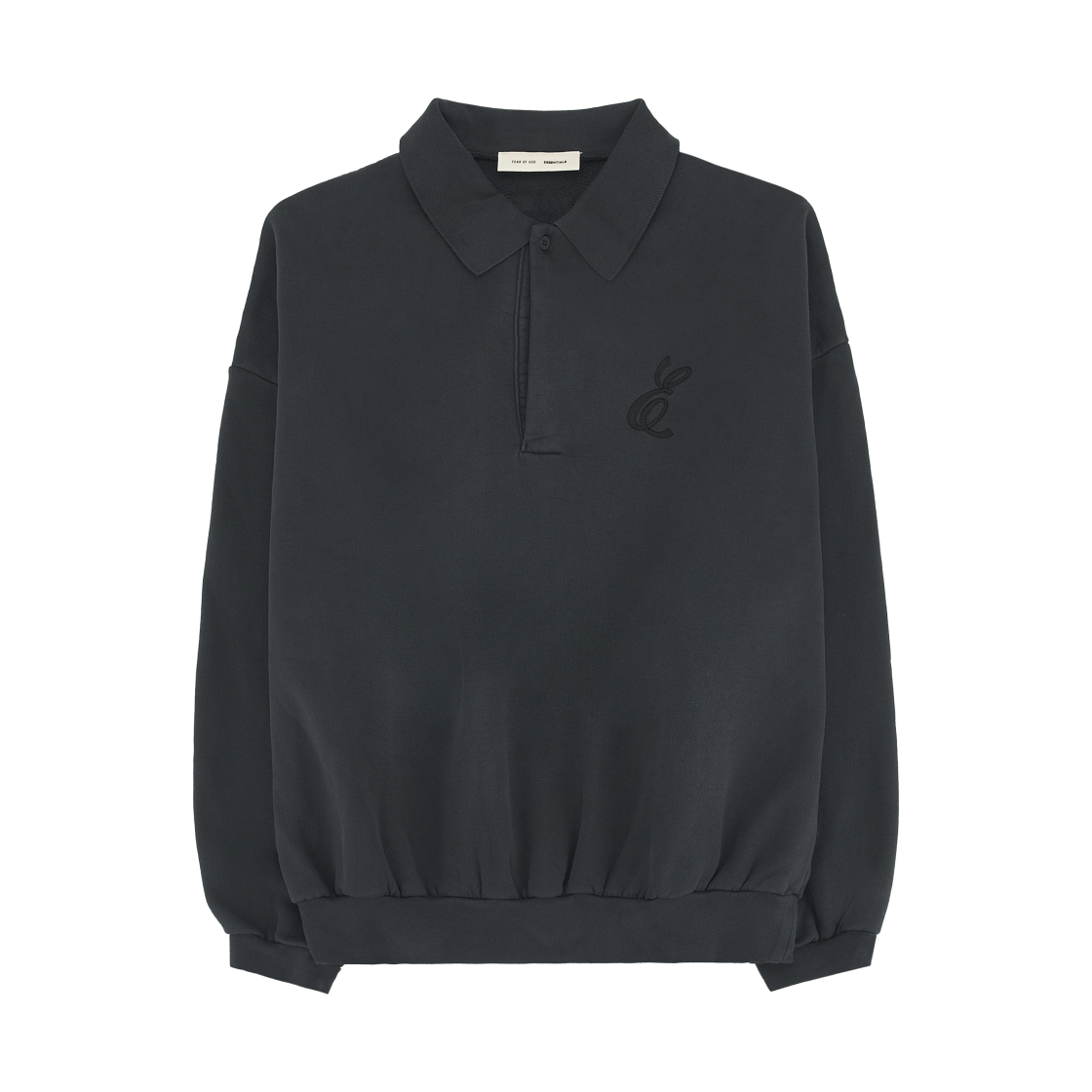 에센셜 엠브로이더드 클래식 폴로 스웨트셔츠 빈티지 블랙 - 25FW(Essentials Embroidered Classic Polo Sweatshirt Vintage Black - 25FW) - 2