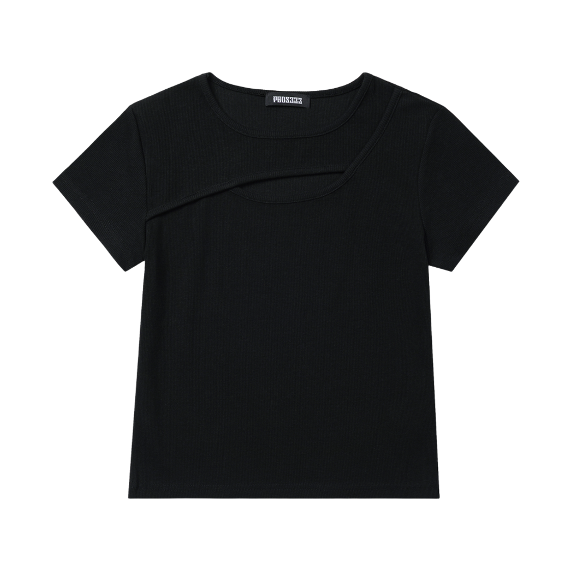 포스333 슬림 핏 슬릿 티셔츠 블랙(PHOS333 W Slim Fit Slit T-Shirt Black)