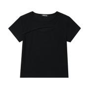 PHOS333 W Slim Fit Slit T-Shirt Black