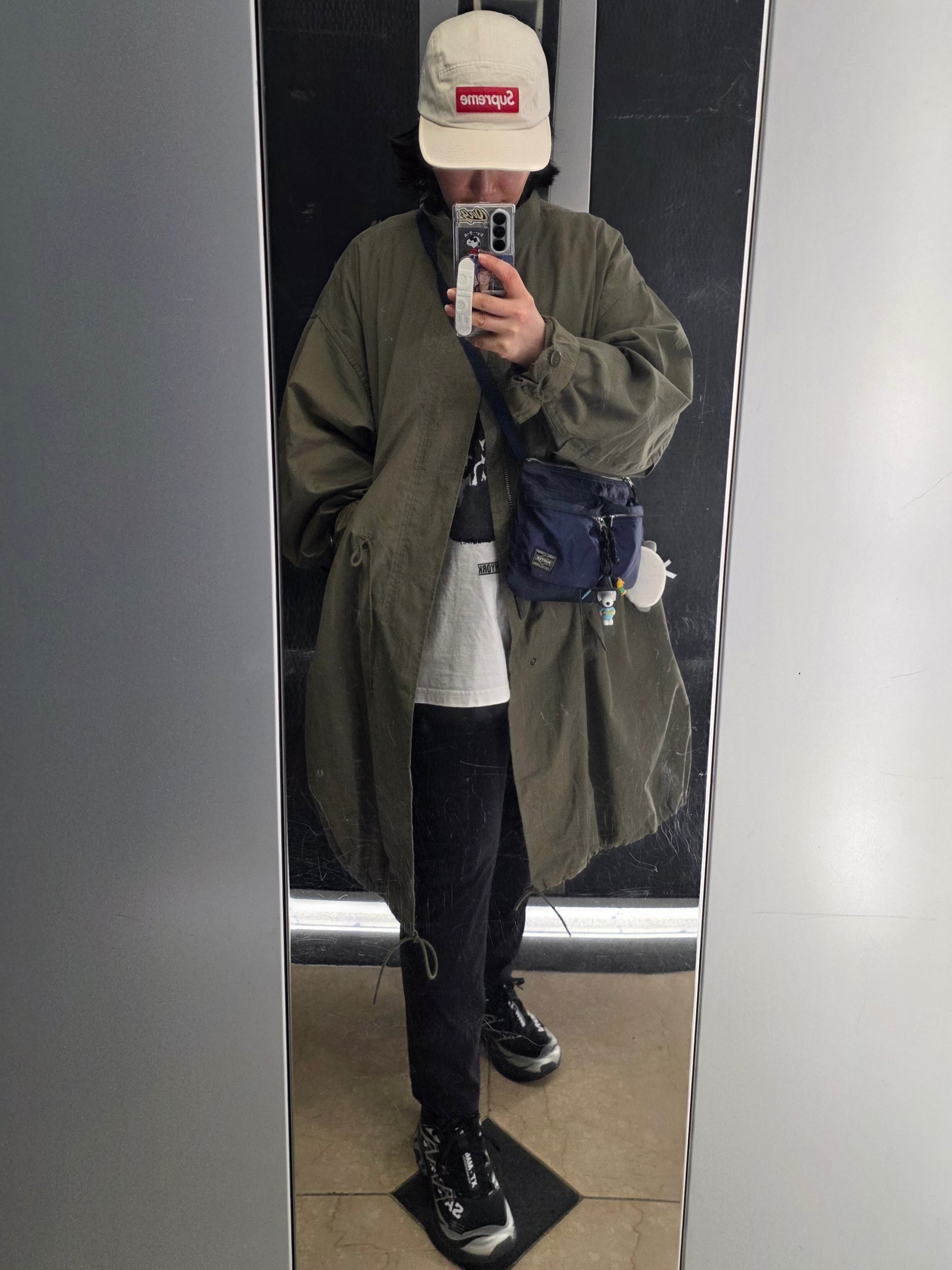 Salomon x MM6 Maison Margiela XT-MM6 Black Ftw Silver, Freak's Store M-65 Liner Set Faded Olive 착용 스타일 - 1