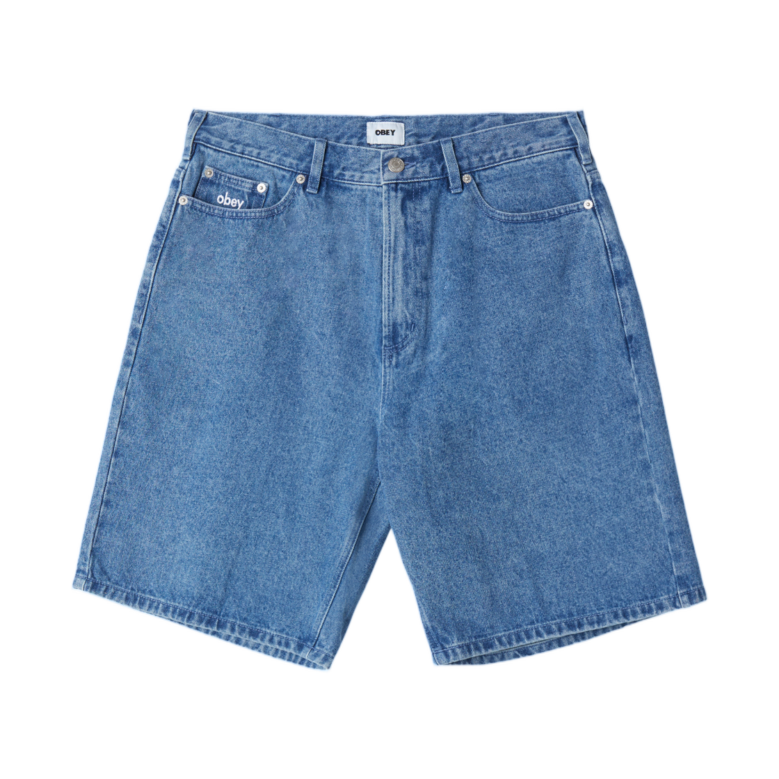 오베이 빅윅 배기 데님 쇼츠 라이트 인디고(Obey Bigwig Baggy Denim Short Light Indigo)
