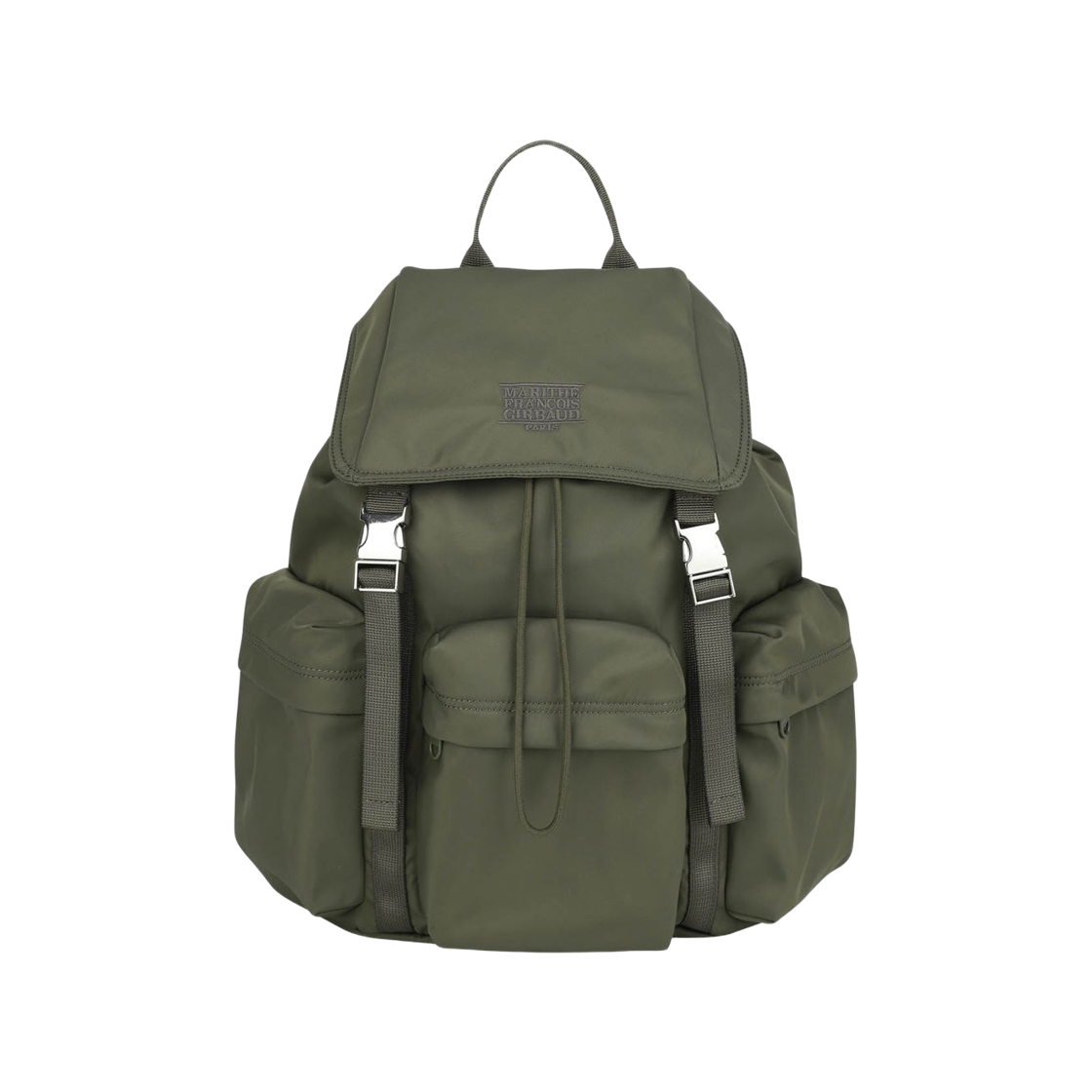 마리떼 프랑소와 저버 클래식 로고 메탈 버클 백팩 카키(Marithe Francois Girbaud Classic Logo Metal Buckle Backpack Khaki) - 1