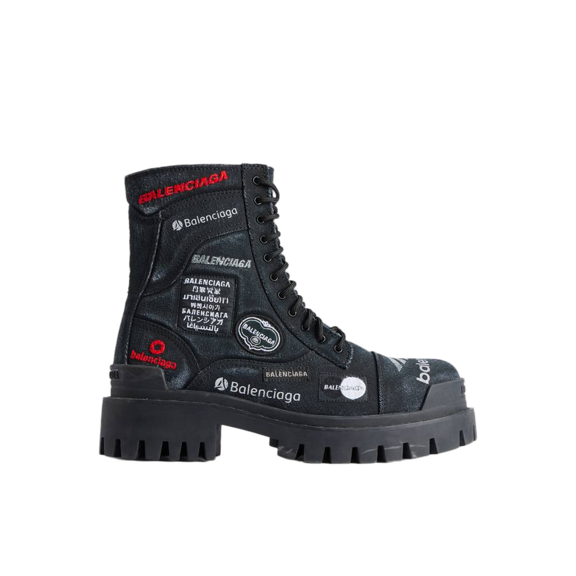 발렌시아가 컴뱃 스트라이크 부츠 블랙