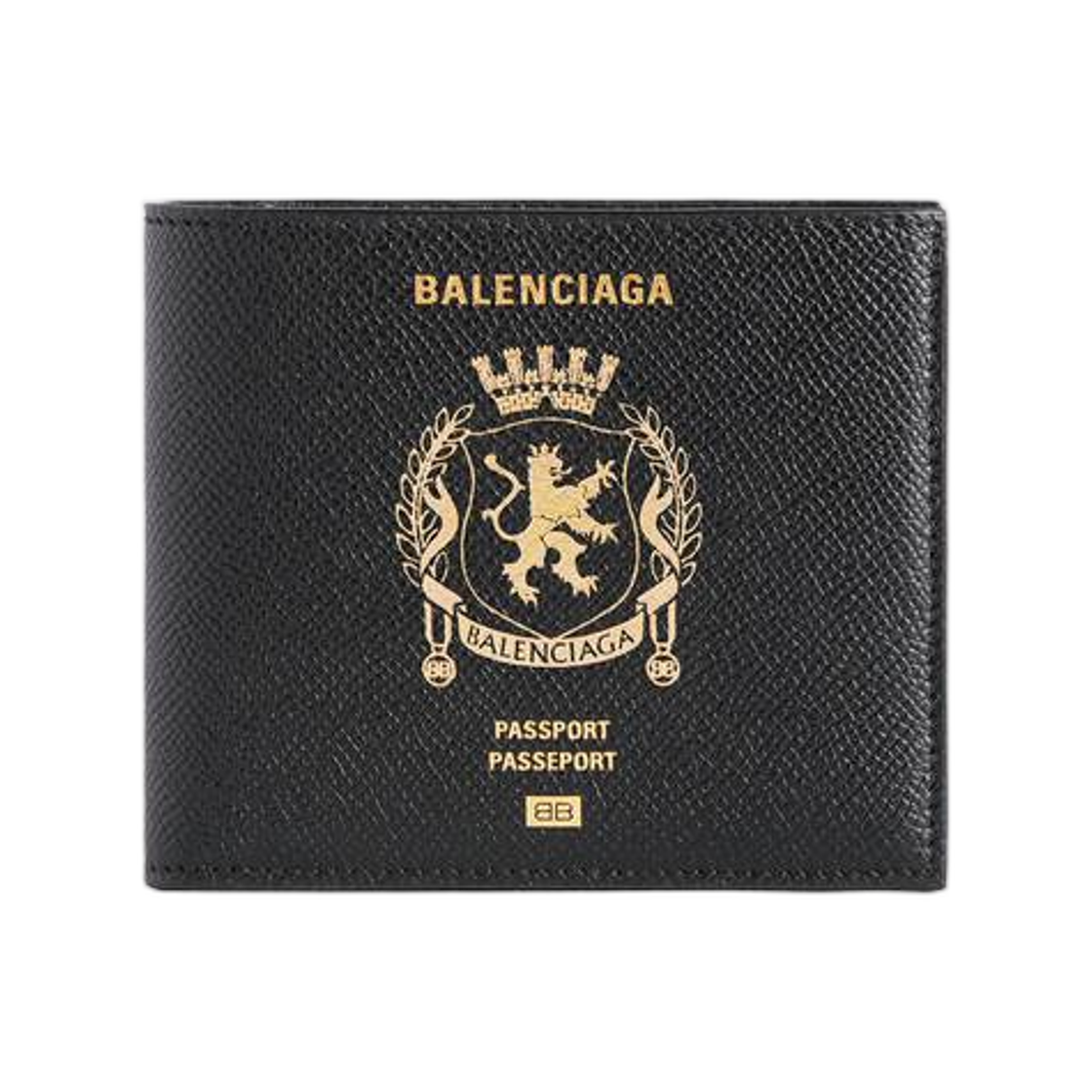 8463312AB4Y1000 Balenciaga Passport Square Folded Wallet In Black