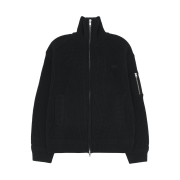 Juun.J MA-1 Pocket High Neck Zip-Up Cardigan Black - 25FW
