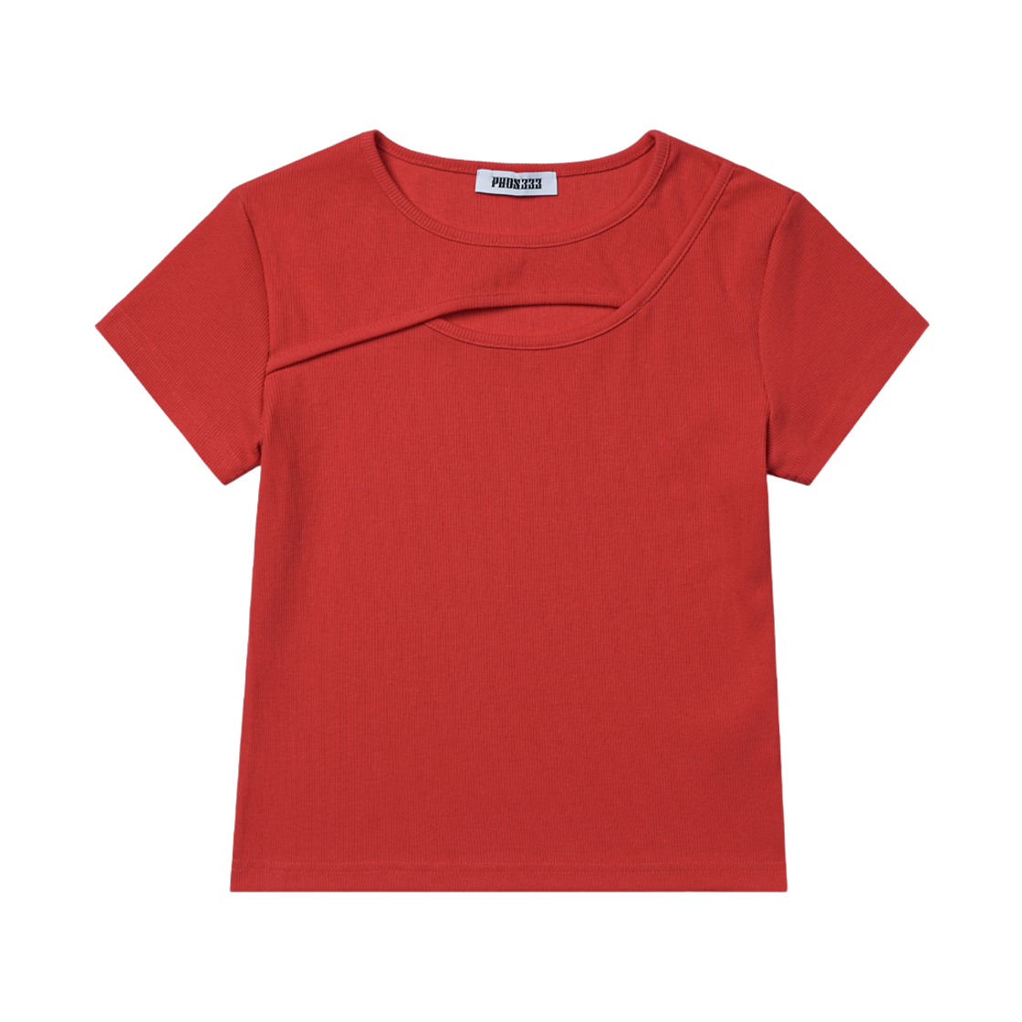 포스333 슬림 핏 슬릿 티셔츠 레드(PHOS333 W Slim Fit Slit T-Shirt Red)