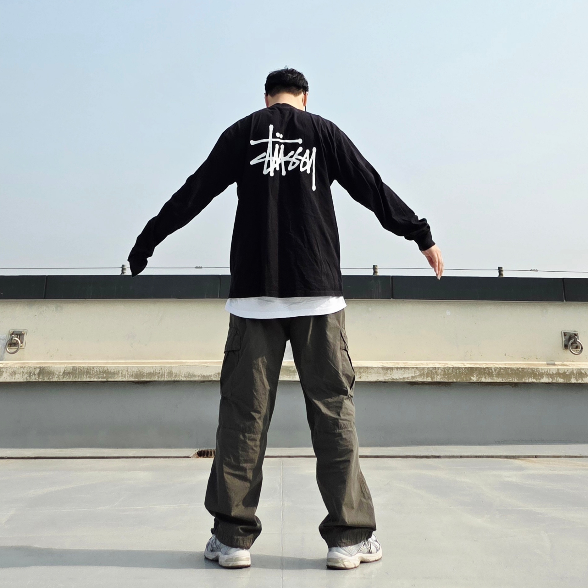 Stussy Basic Stussy LS T-Shirt Black, Diesel Dx1168040 Stainless Steel Double Pendant Necklace Silver ์ฐฉ์ฉ ์คํ์ผ - 3