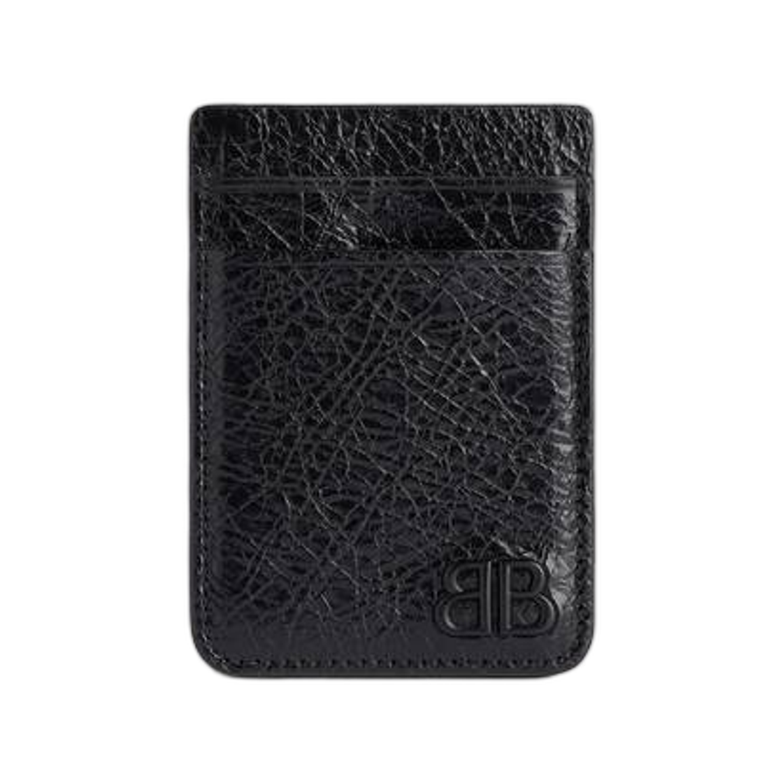 7928632ABDB1000 Balenciaga Monaco Magnet Card Holder In Black
