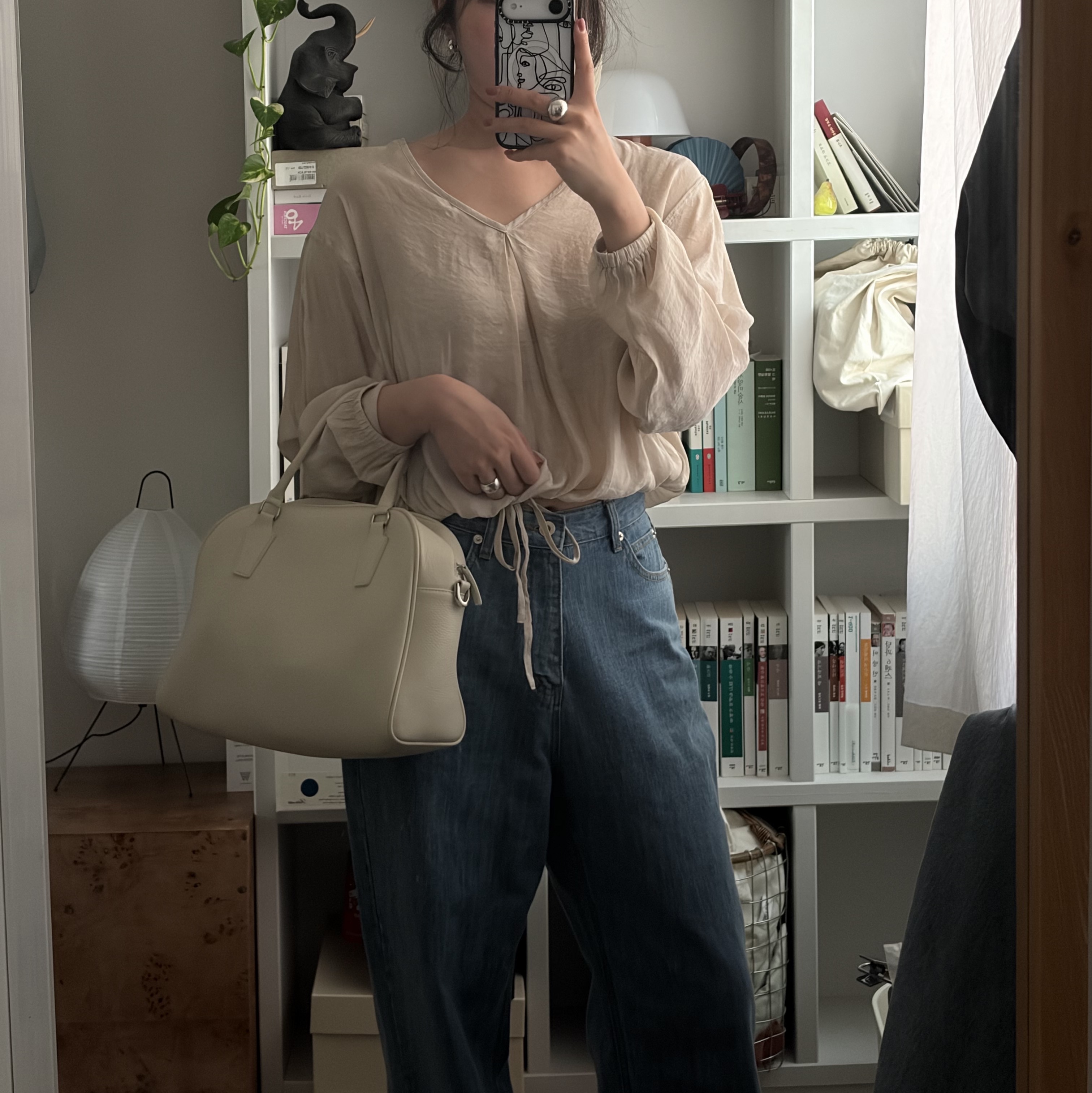 Plasticana Gardana Clog Chanvre - 26SS, Byweekend Momo Ring Silver 착용 스타일 - 4