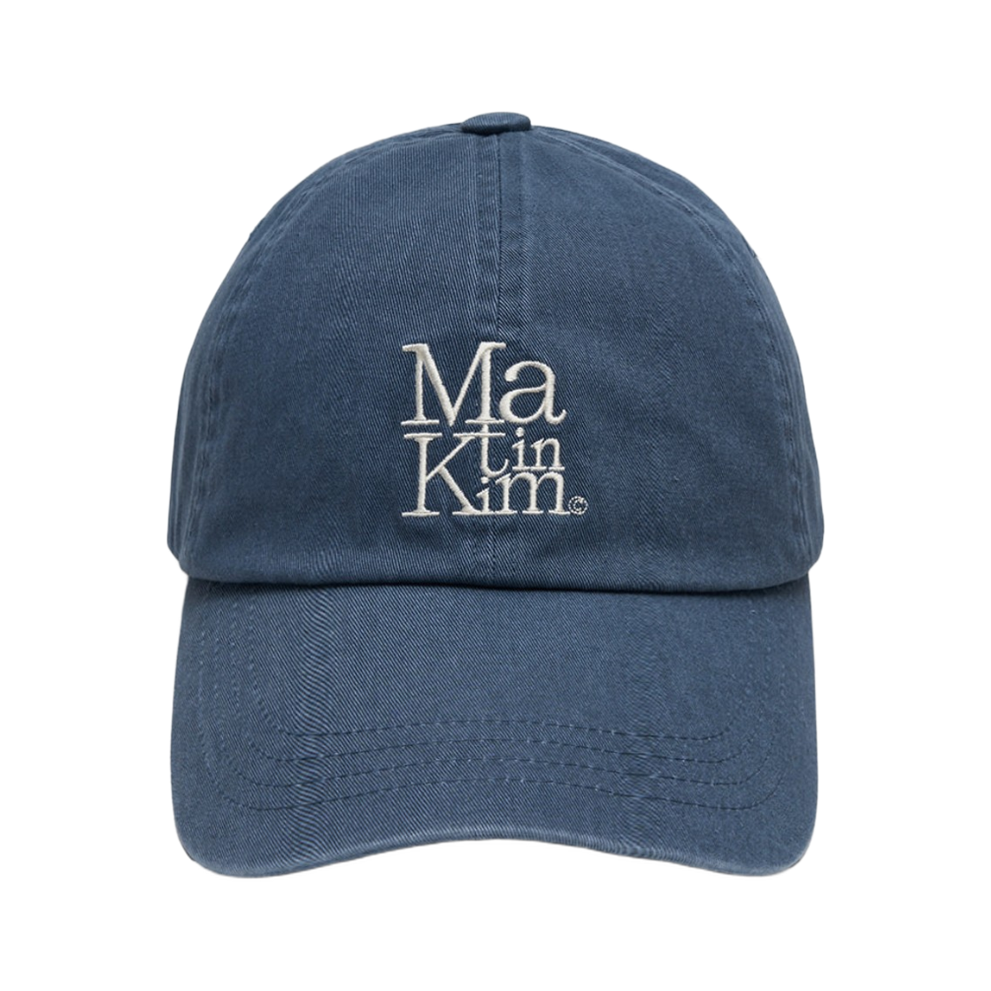 MK2600HT045VMB Matin Kim Matin Block Logo Ball Cap Smoke Blue