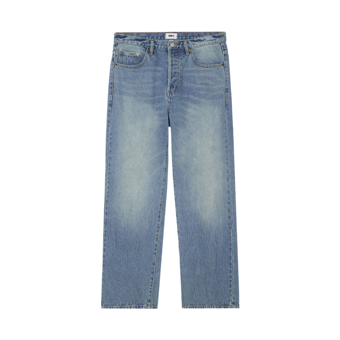 오베이 박스카 스트레이트 레그 데님 헤비 빈티지 인디고(Obey Boxcar Straight Leg Denim Heavy Vintage Indigo)