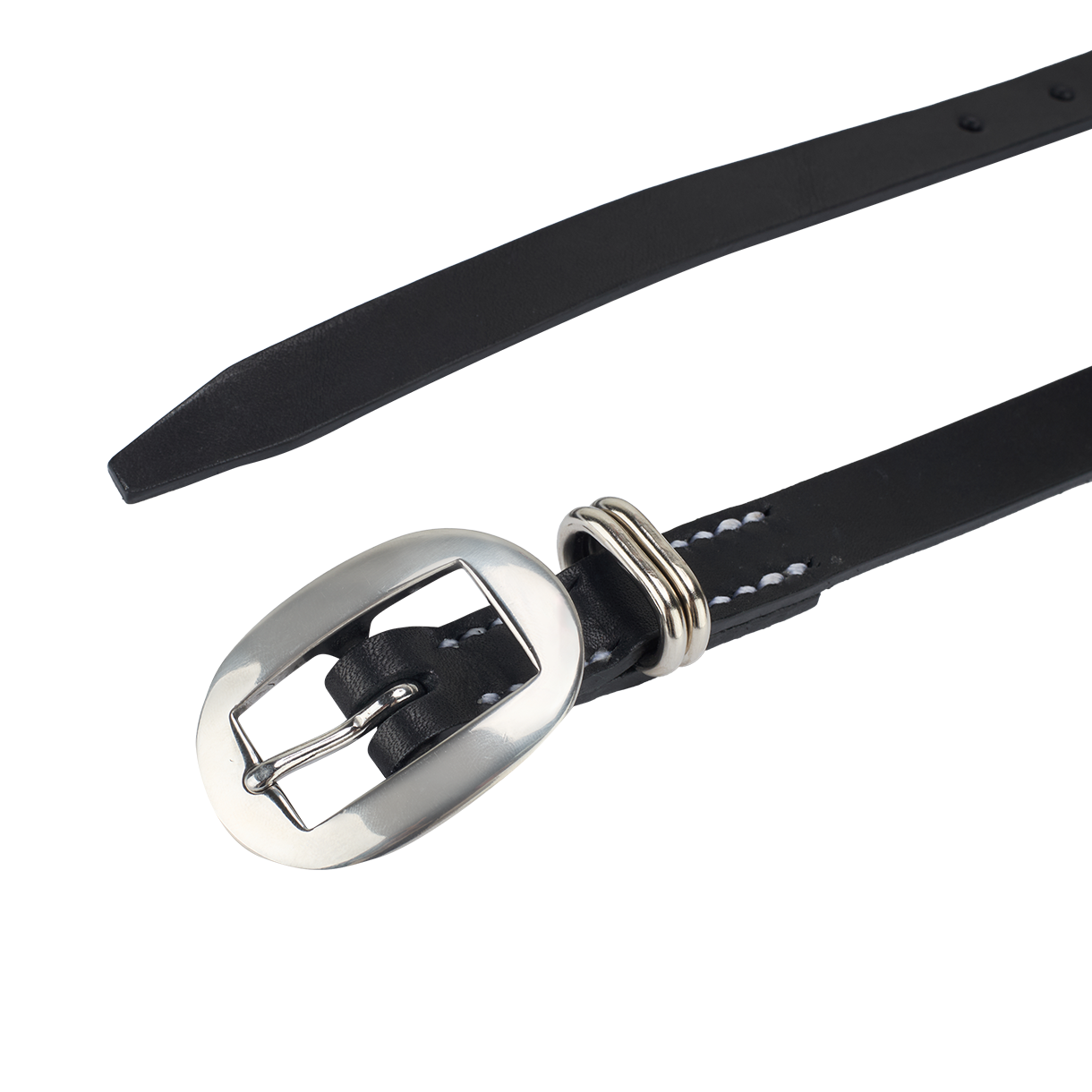 세븐바이세븐 x 루스터 킹 앤 코 카트 버클 내로우 레더 벨트 블랙 - 26SS(Seven By Seven x Rooster King & Co., Cart Buckle Narrow Leather Belt Black - 26SS) - 5