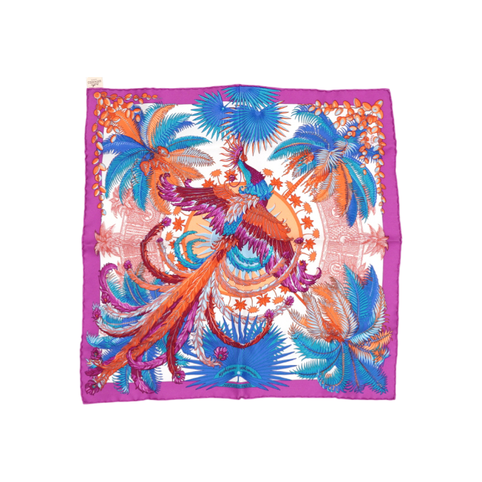 IT79HU65MCCG Hermes Multicolor Silk Mythiques Phoenix Square Scarf 45