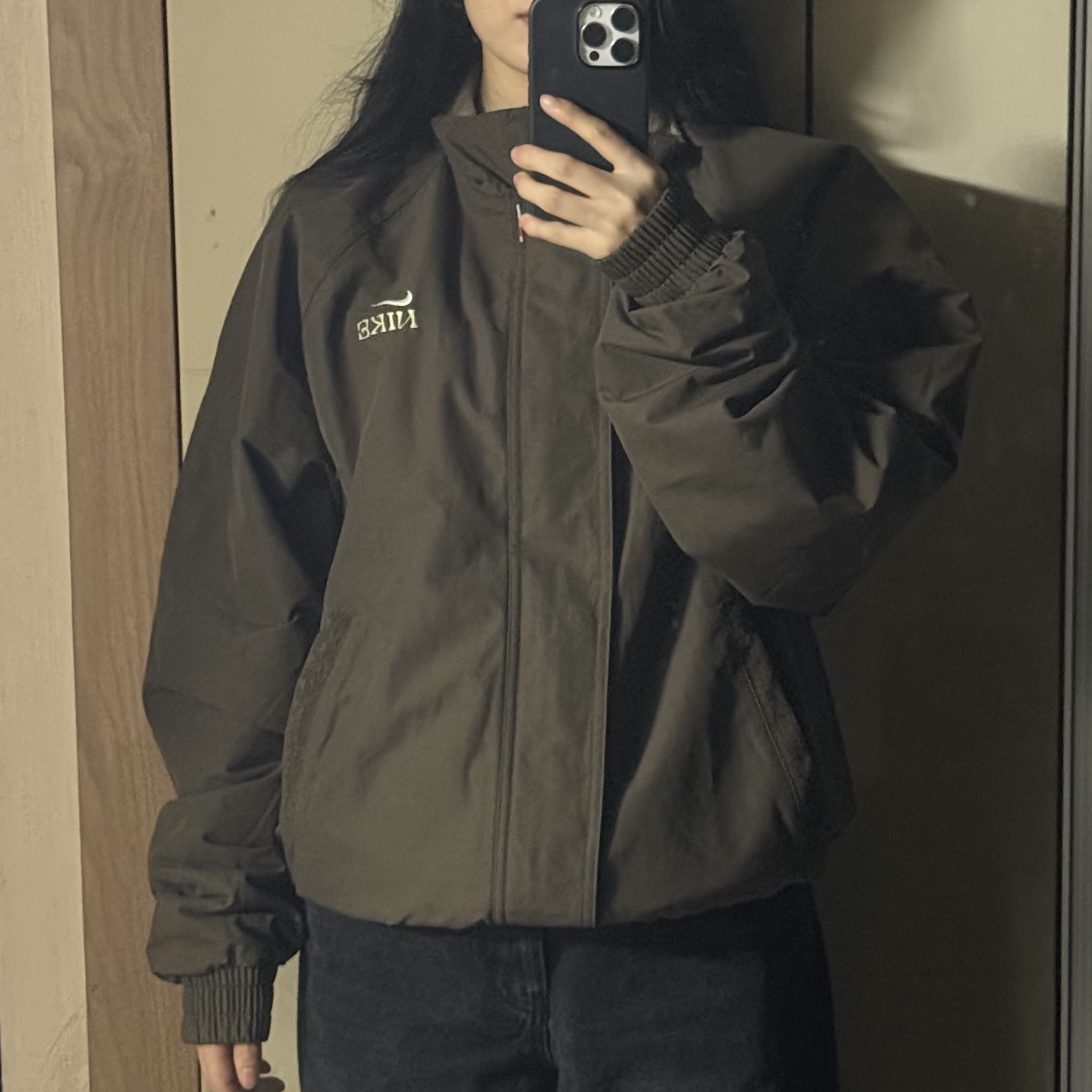 Nike Club LNY Jacket Dark Hazel (IQ3705-212) 착용 스타일 - 1