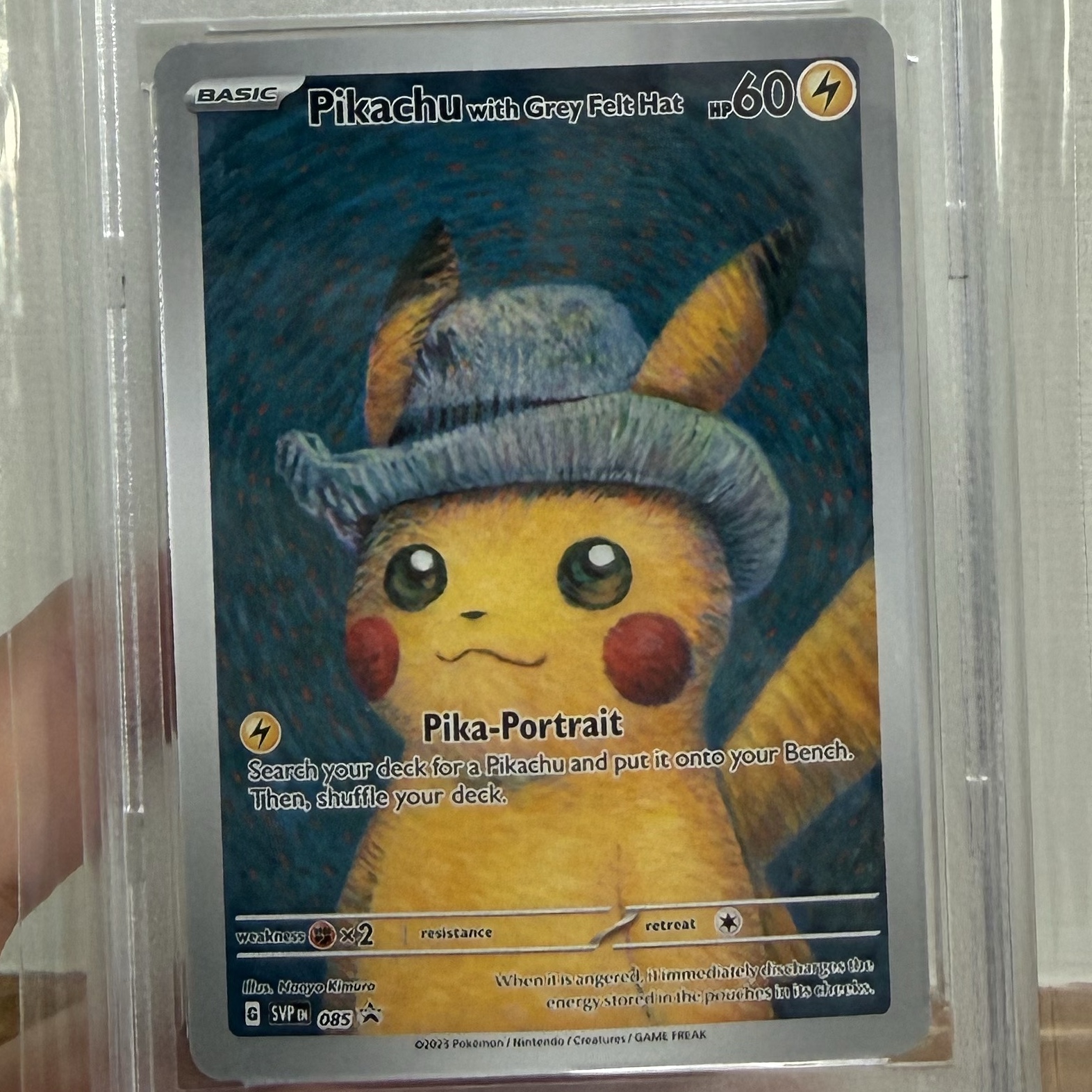 Pokemon TCG x Van Gogh Museum Pikachu with Grey Felt Hat P Scarlet & Violet Promos (English Ver.) 착용 스타일