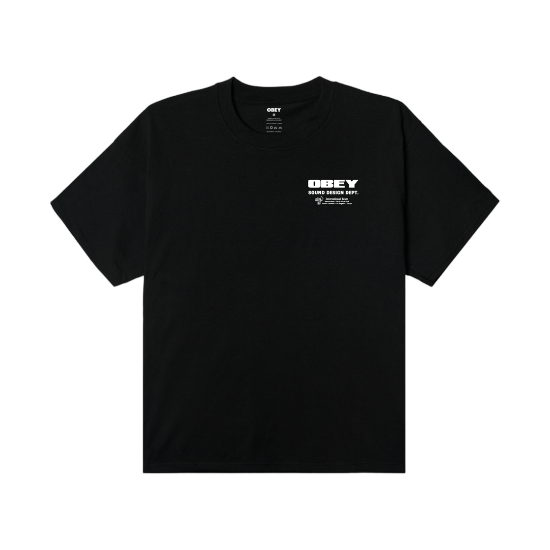 오베이 사운드 디자인 디파트먼트 헤비웨이트 티셔츠 블랙(Obey Sound Design Dept. Heavyweight T-Shirt Black) - 2