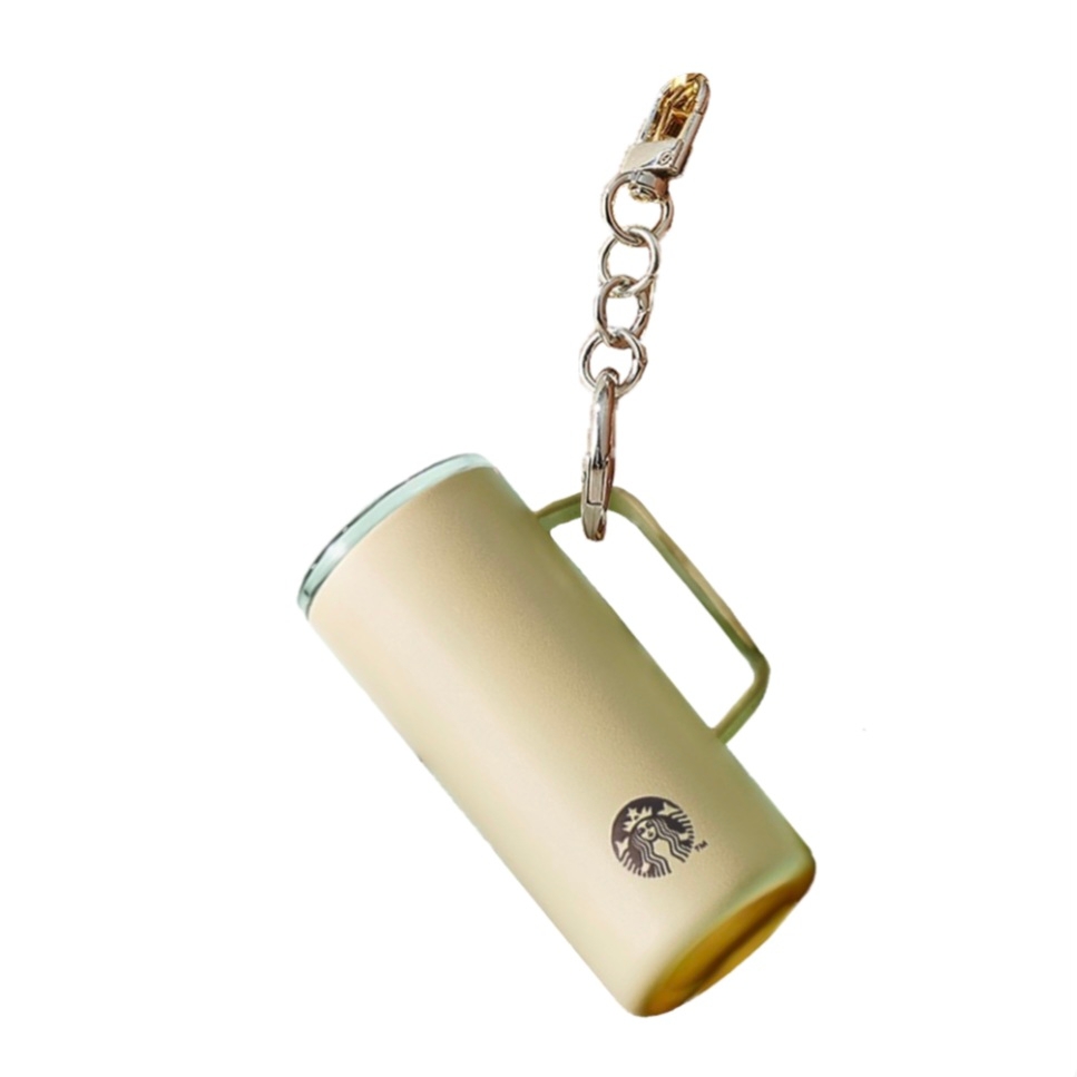 Starbucks Miniature Tumbler Keyring Butter Yellow 착용 스타일