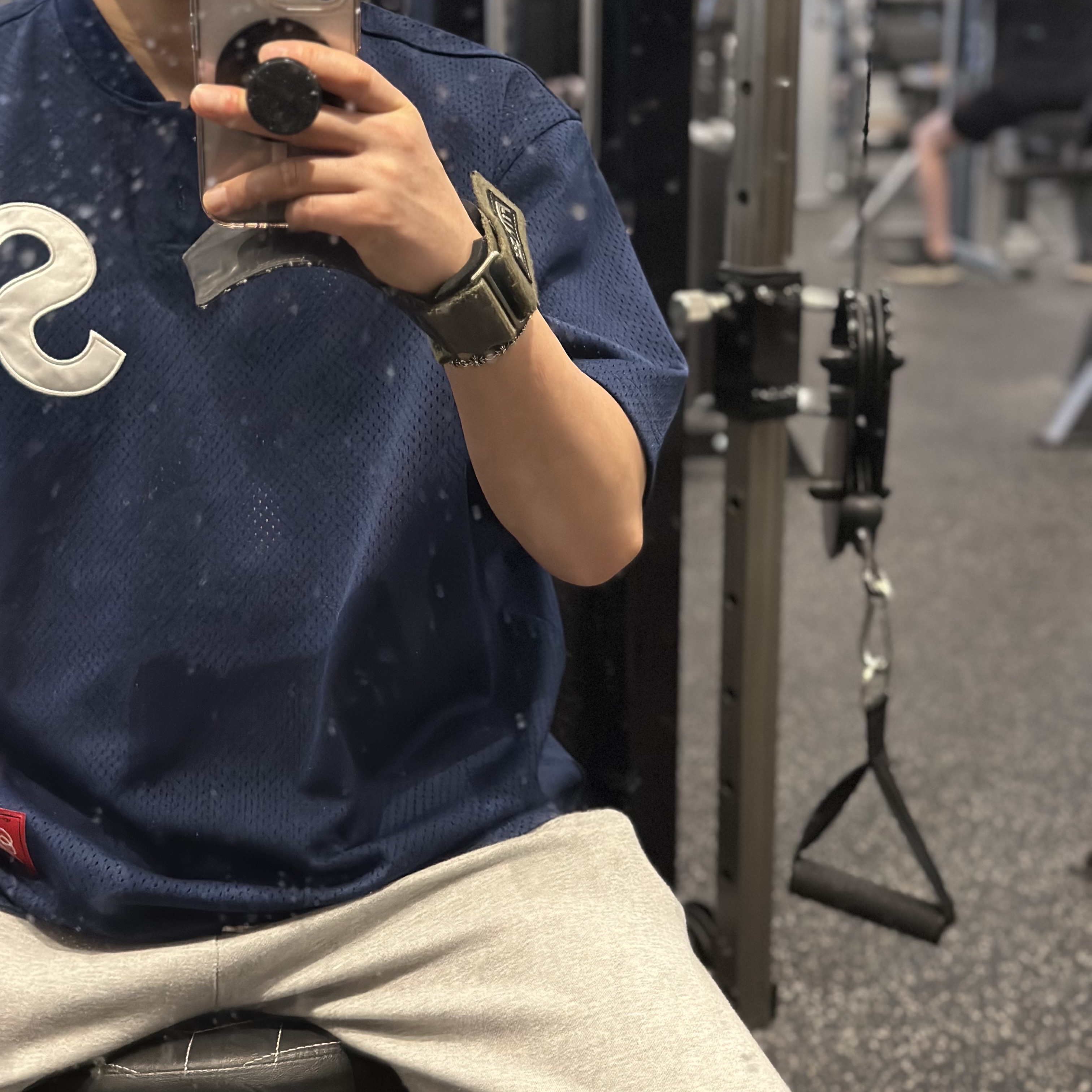 Supreme S Logo Baseball Henley Navy - 24FW 착용 스타일