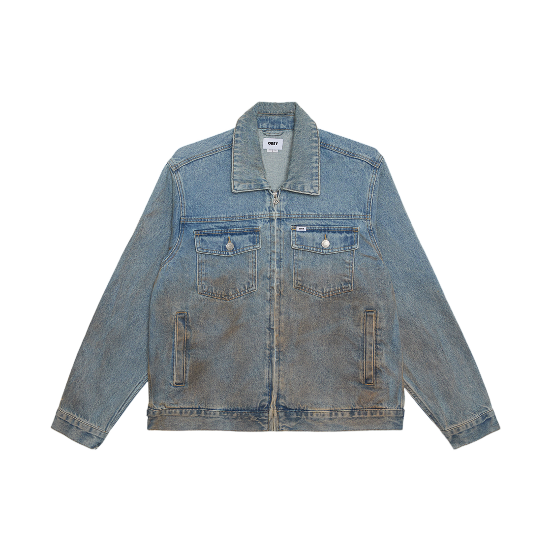 오베이 베이스 트러커 자켓 헤비 빈티지 라이트 인디고(Obey Base Trucker Jacket Heavy Vintage Light Indigo) - 1
