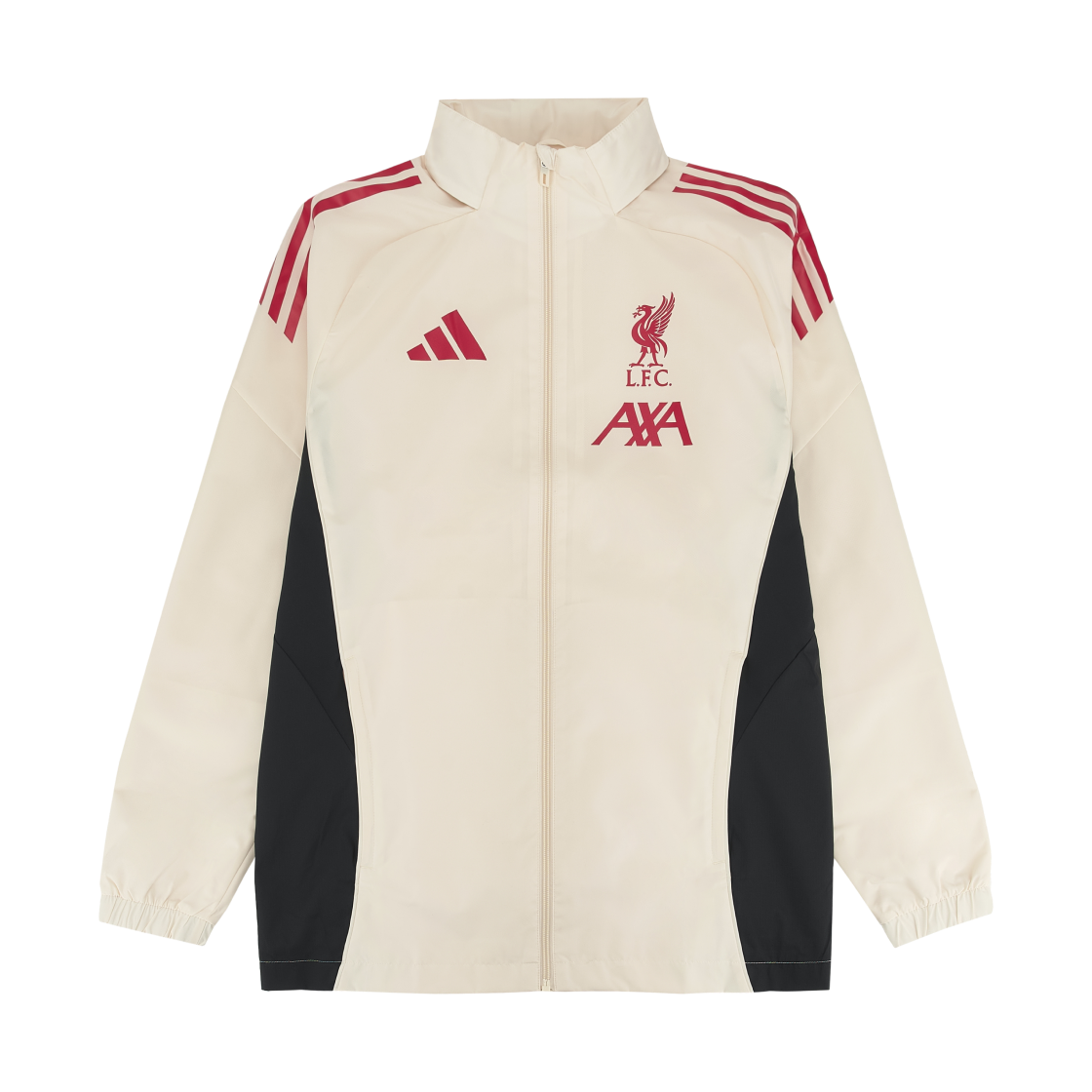 아디다스 리버풀 FC 티로 25 컴피티션 올 웨더 자켓 원더 화이트 - KR 사이즈(Adidas Liverpool FC Tiro 25 Competition All Weather Jacket Wonder White - KR Sizing)