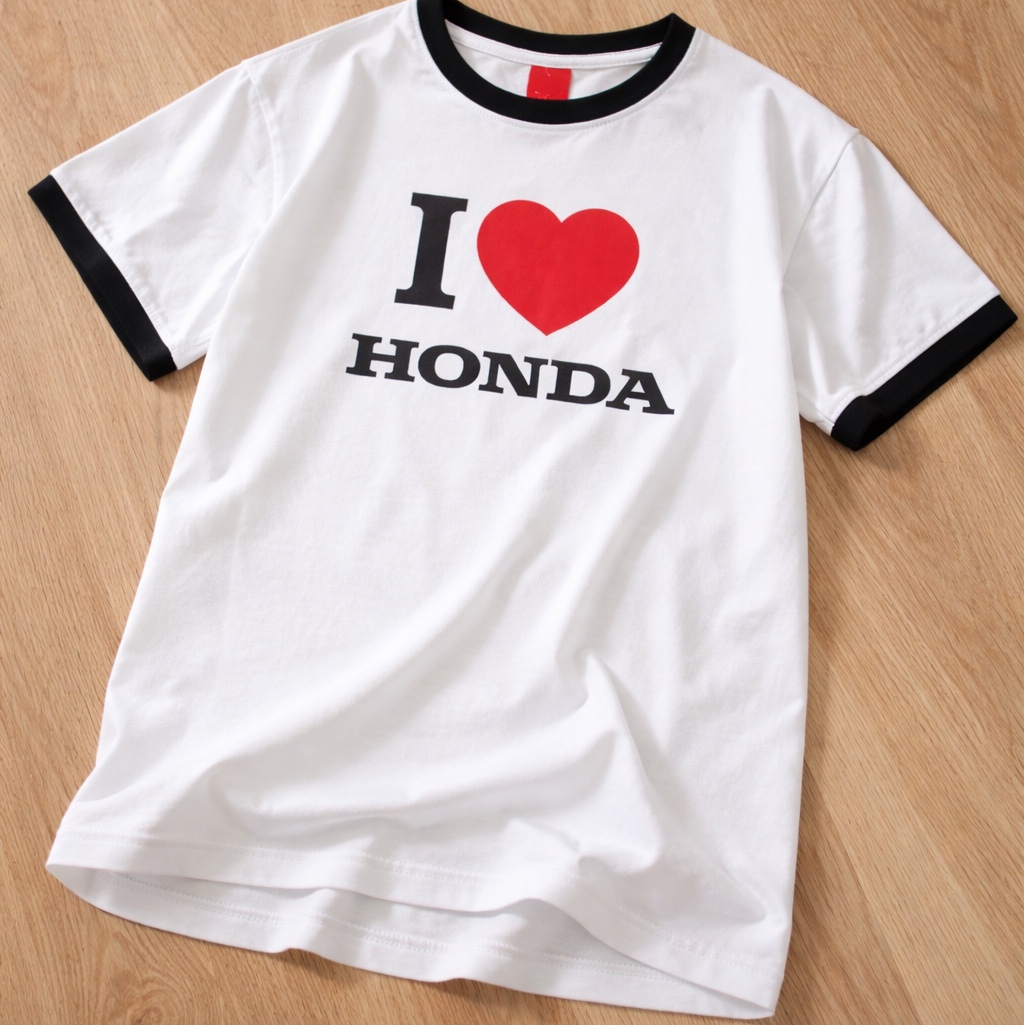 Honda I Love Honda Ringer T-shirt_White 착용 스타일 - 1