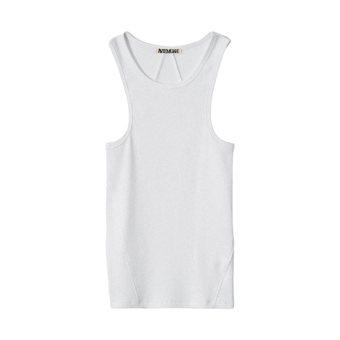 (W) 아비에무아 에센셜 오블리크 라인 로고 슬리브리스 탑 아이보리((W) Aviemuah Essentials Oblique Line Logo Sleeveless Top Ivory)